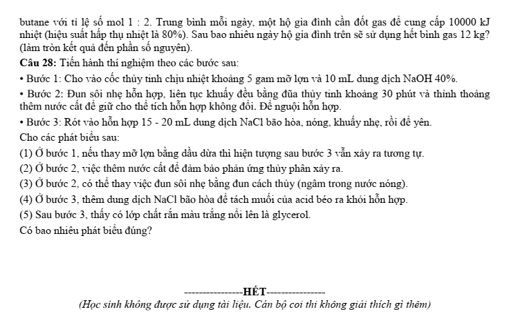 Đề thi thử Hóa Tốt nghiệp 2025-2026 trường THPT chuyên Tuyên Quang (Tuyên Quang) (Lần 1)