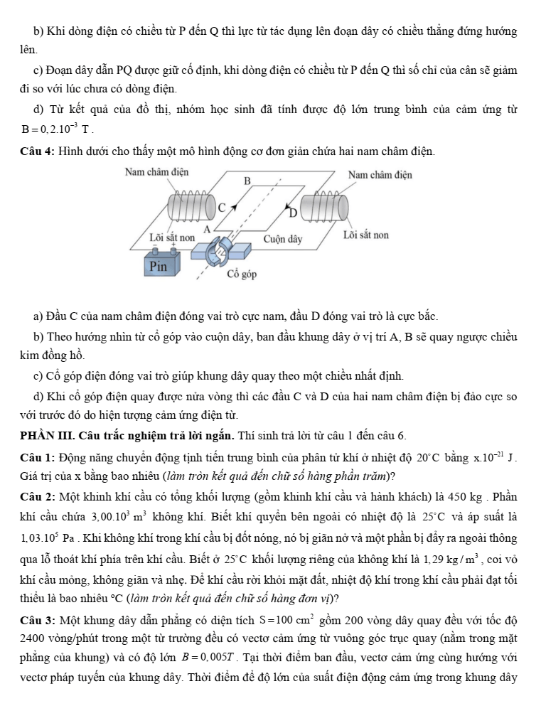 Đề thi thử Vật Lí Tốt nghiệp THPT 2025-2026 cụm chuyên môn số 10 (Hải Phòng)