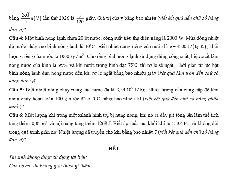 Đề thi thử Vật Lí Tốt nghiệp THPT 2025-2026 cụm chuyên môn số 10 (Hải Phòng)
