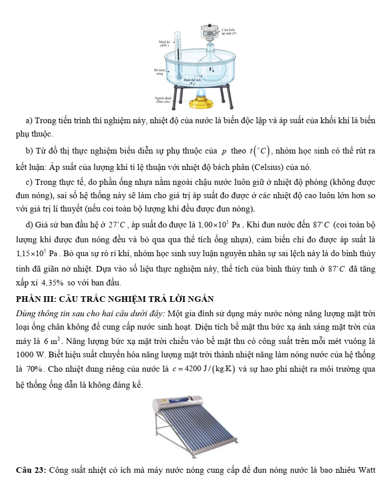 Đề thi thử Vật Lí Tốt nghiệp THPT 2025-2026 Sở Hà Tĩnh (Lần 1)