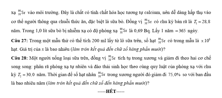 Đề thi thử Vật Lí Tốt nghiệp THPT 2025-2026 Sở Nghệ An (Mã 0303)