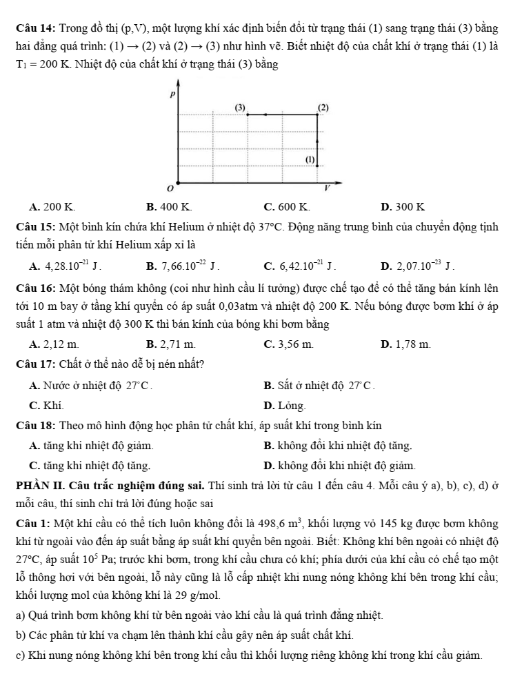 Đề thi thử Vật Lí Tốt nghiệp THPT 2025-2026 Sở Phú Thọ