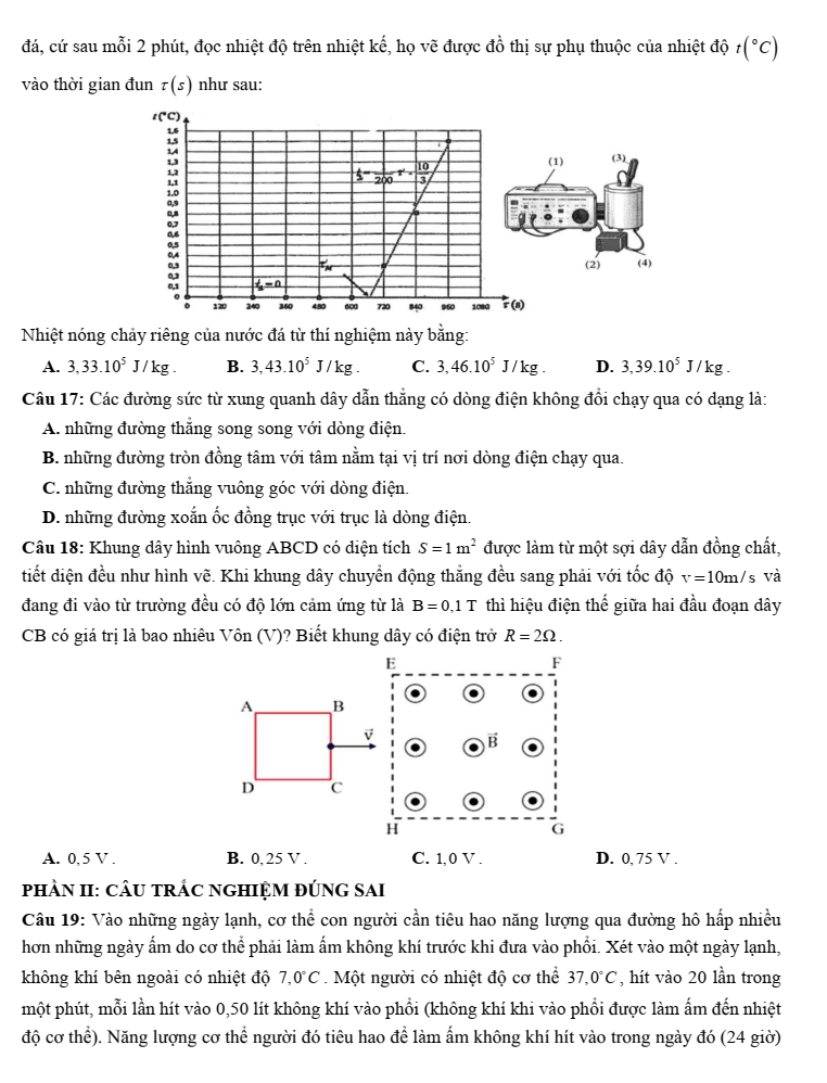 Đề thi thử Vật Lí Tốt nghiệp 2025-2026 trường THPT Nguyễn Thị Minh Khai (Hà Nội)