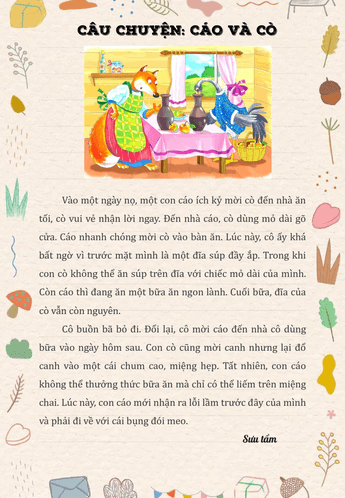 Phiếu đọc truyện cho bé