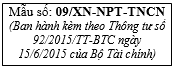 Bản kê khai về người phải trực tiếp nuôi dưỡng