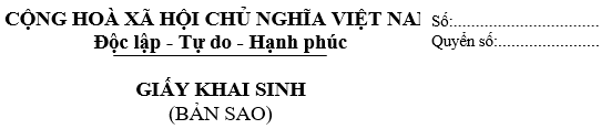 Bản sao giấy khai sinh