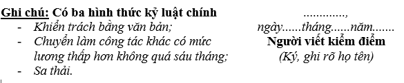 Bản tự kiểm điểm cá nhân