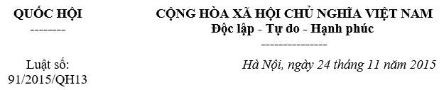 Bộ luật dân sự 2015 số 91/2015/QH13 mới nhất áp dụng năm 2020