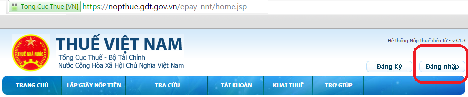Cách nộp tiền thuế điện tử qua mạng