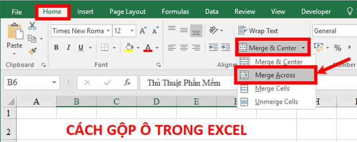 Cách tách ô, gộp ô trong Excel