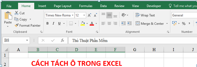 Cách tách ô, gộp ô trong Excel