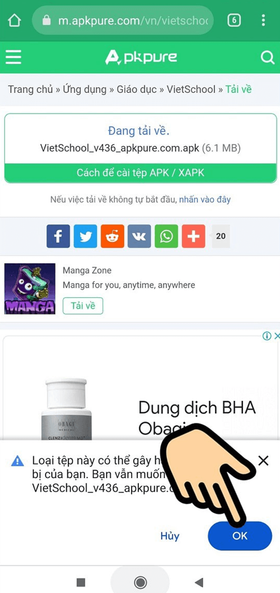 Cách tải, cài đặt VietSchool APK trên Android chi tiết cực đơn giản