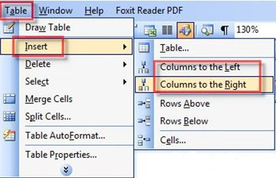 Cách thêm dòng, cột vào bảng biểu trong Word 2010