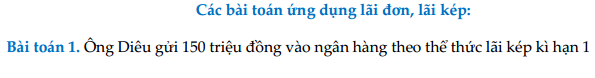 Công thức tính lãi kép thường gặp trong đề thi THPTQG