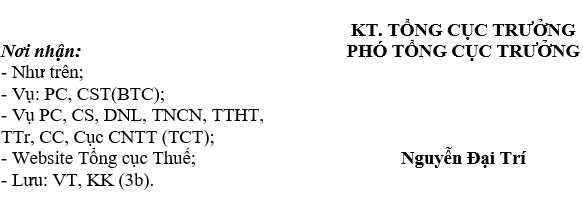 Công văn 4943/TCT-KK