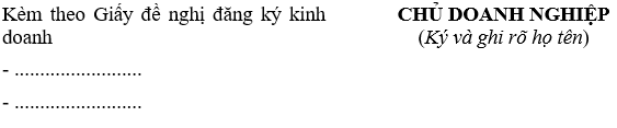 Giấy đề nghị đăng kí kinh doanh doanh nghiệp