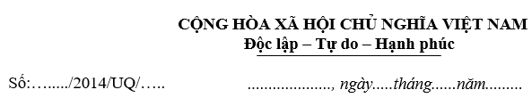 Giấy ủy quyền nhận tiền