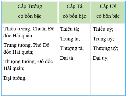 Hệ thống cấp bậc quân hàm trong Quân đội nhân dân và Công an nhân dân 