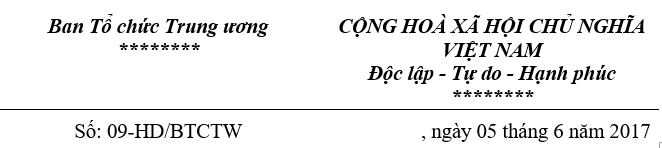 Hướng dẫn 09-HD/BTCTW về nghiệp vụ công tác Đảng viên