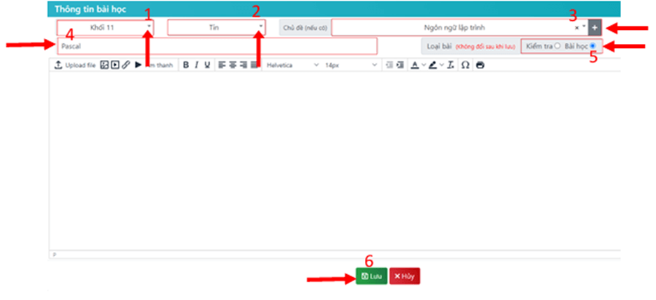 Hướng dẫn cách tạo chủ đề nội dung bài học và đặt tên bài học trên Vietschool