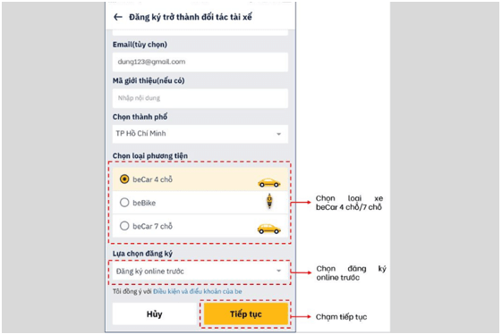 Hướng dẫn đăng ký làm tài xế Be online nhanh chóng, đơn giản