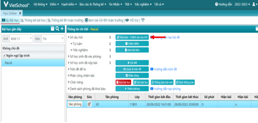 Hướng dẫn đưa bài tập lên hệ thống phần mềm VietSchool