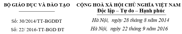 Hướng dẫn ghi học bạ theo thông tư 22