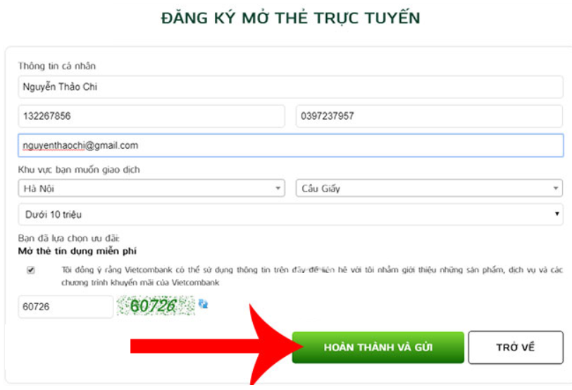 Hướng dẫn làm thẻ Vietcombank Online đơn giản, nhanh chóng