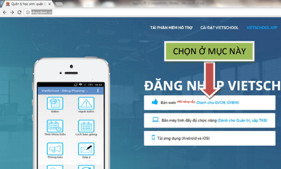 Hướng dẫn nhập điểm trên phần mềm VietSchool