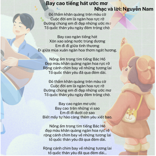 Bay cao tiếng hát ước mơ (lời bài hát, lyric chính xác nhất)