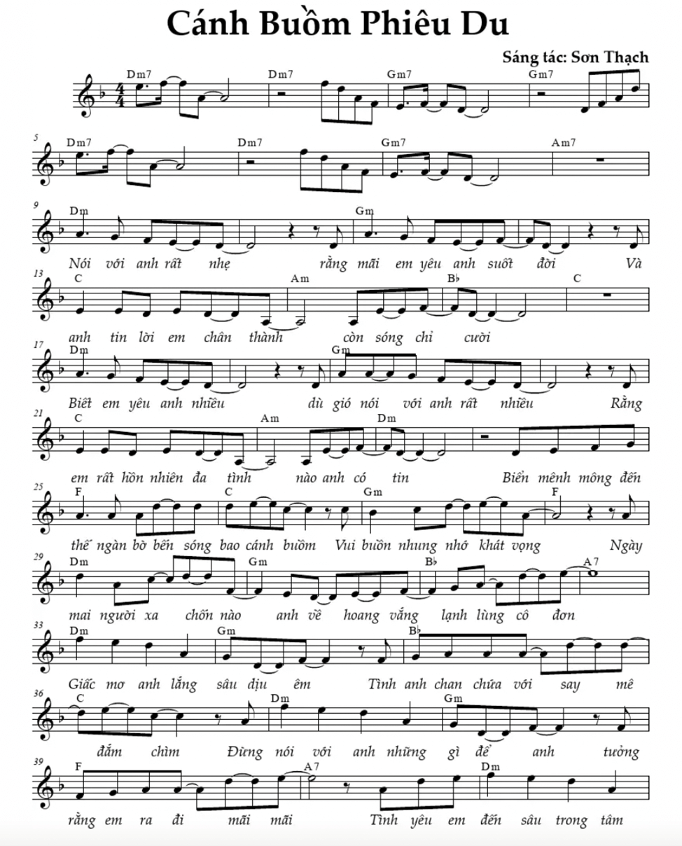 Cánh buồm phiêu du (lời bài hát, lyric chính xác nhất)