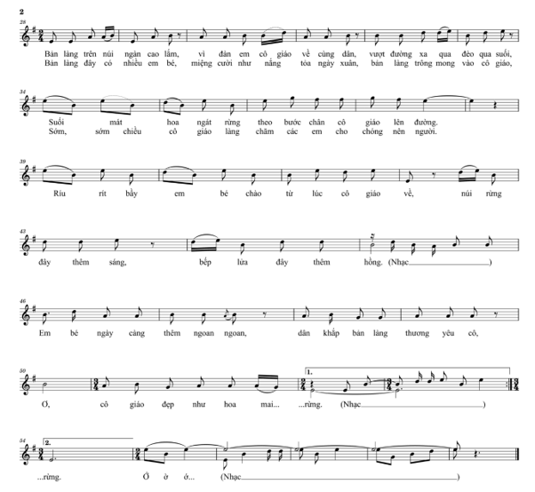 Cô giáo về bản (lời bài hát, lyric chính xác nhất)