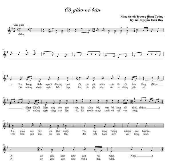 Cô giáo về bản (lời bài hát, lyric chính xác nhất)