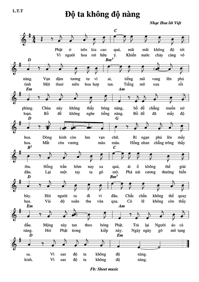 Độ ta không độ nàng (lời Việt, lời Hoa) (lời bài hát, lyric chính xác nhất)