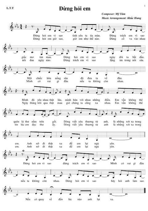 Đừng hỏi em (Mỹ Tâm) (lời bài hát, lyric chính xác nhất)