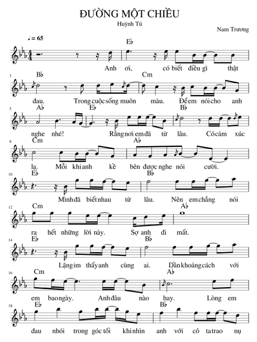 Đường một chiều (lời bài hát, lyric chính xác nhất)