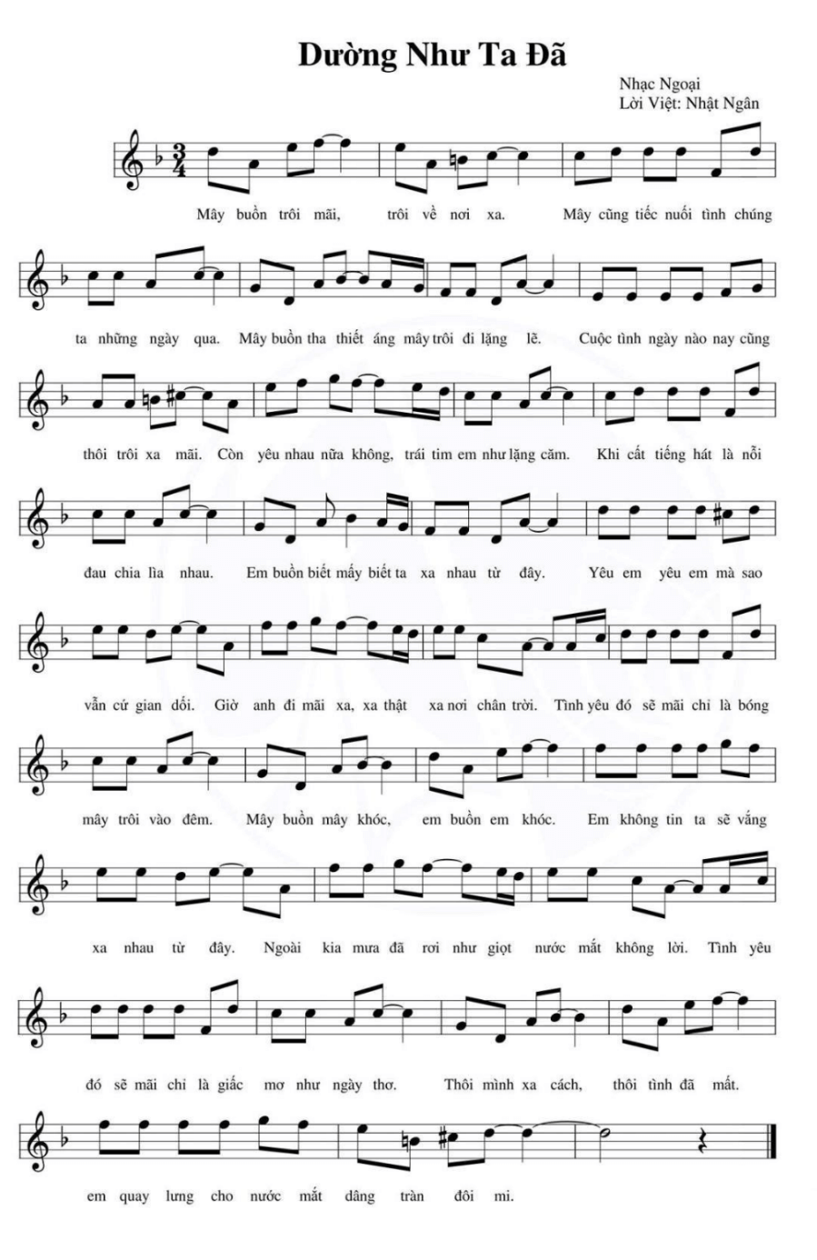 Dường như ta đã (lời bài hát, lyric chính xác nhất)