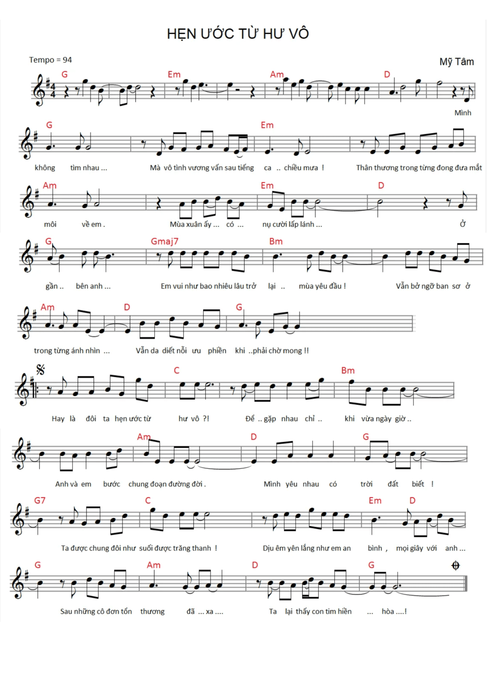 Hẹn ước từ hư vô (lời bài hát, lyric chính xác nhất)