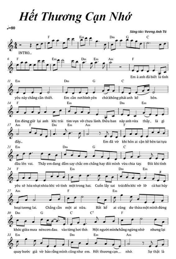 Hết thương cạn nhớ (lời bài hát, lyric chính xác nhất)