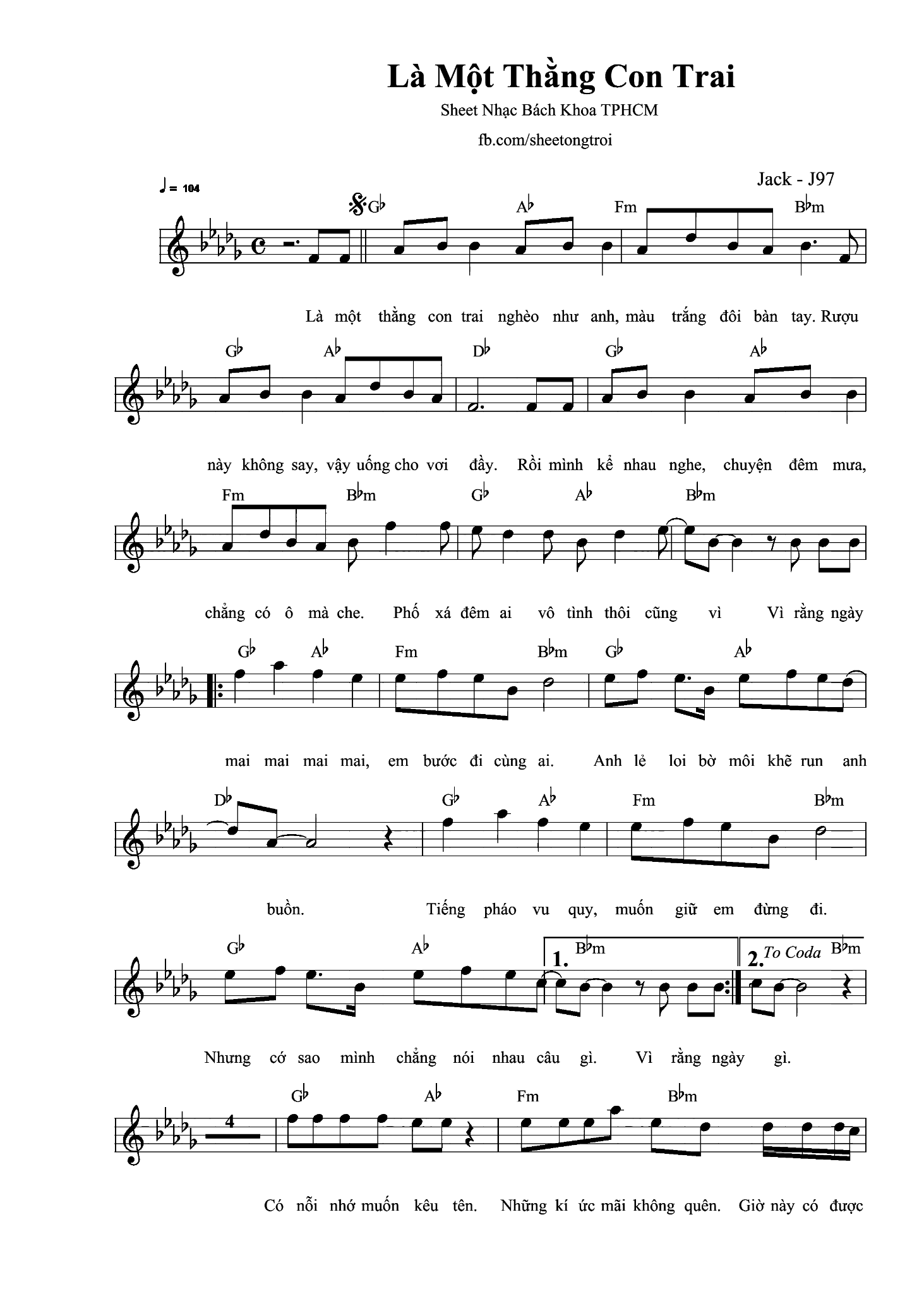 Là một thằng con trai (lời bài hát, lyric chính xác nhất)