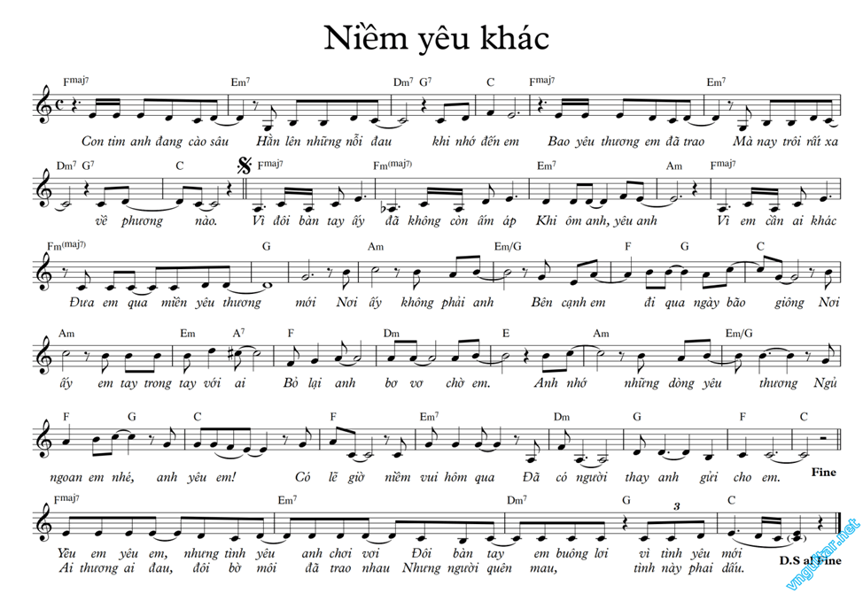 Niềm yêu khác (lời bài hát, lyric chính xác nhất)
