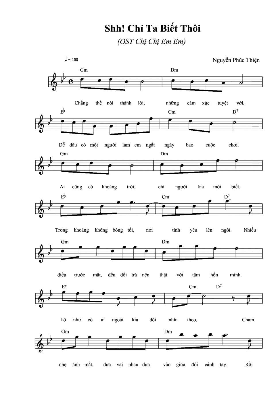 Shh! Chỉ ta biết thôi (lời bài hát, lyric chính xác nhất)