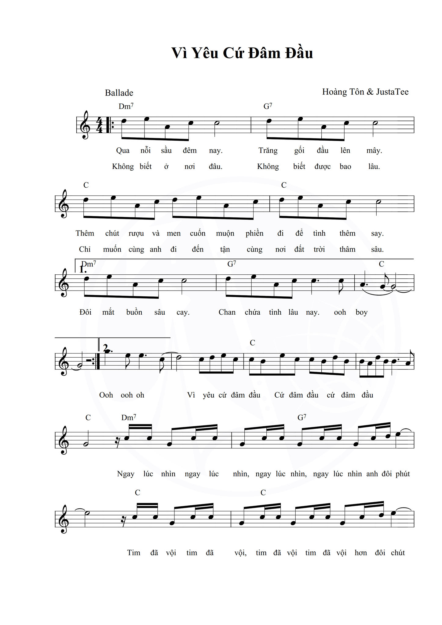 Vì yêu cứ đâm đầu (lời bài hát, lyric chính xác nhất)