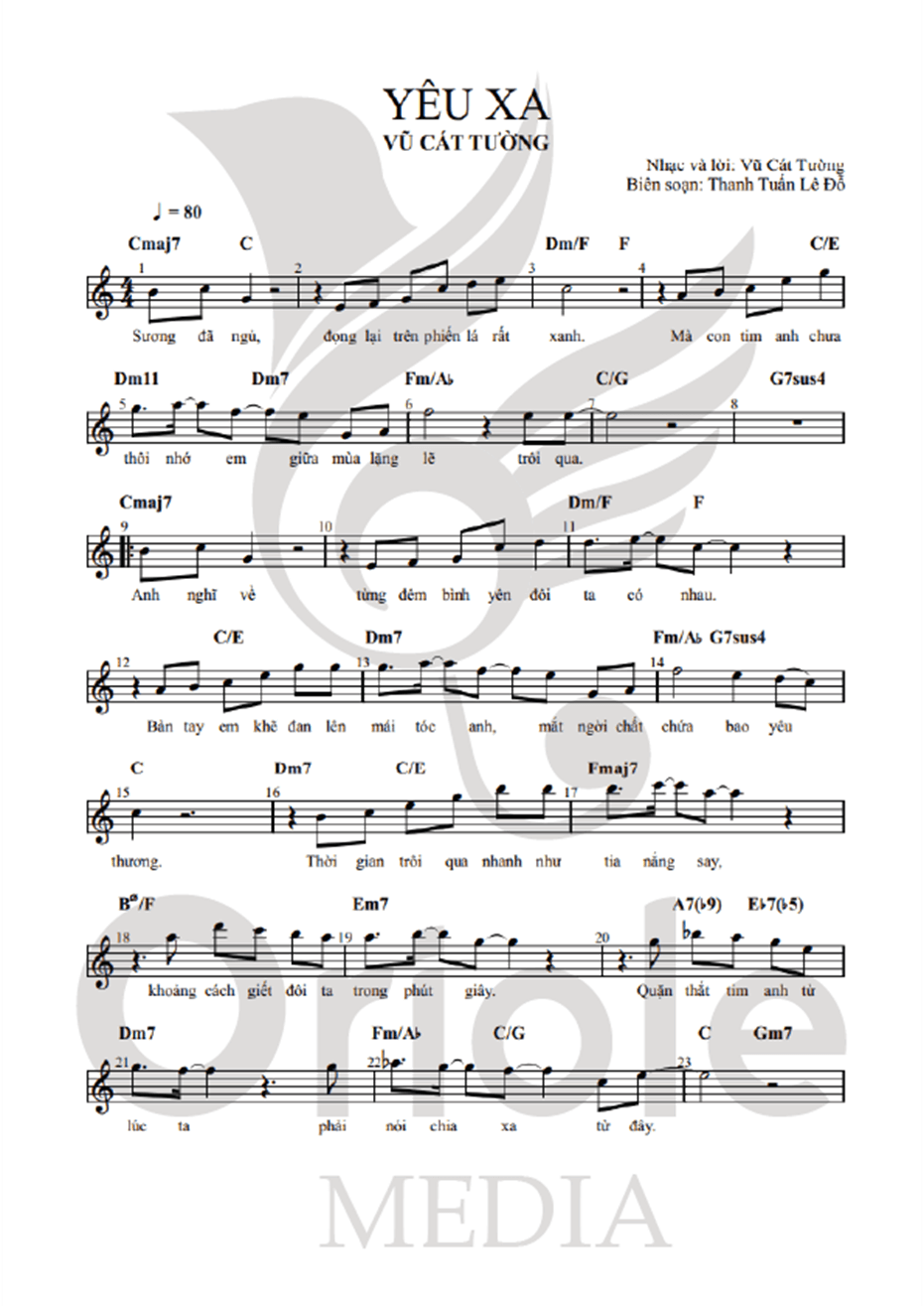 Yêu xa (lời bài hát, lyric chính xác nhất)