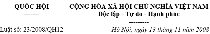 Luật giao thông đường bộ số 23/2008/QH12