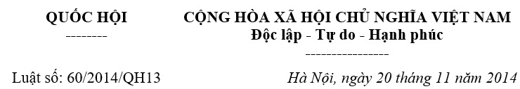 Luật hộ tịch số 60/2014/QH13