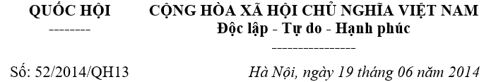 Luật hôn nhân và gia đình số 52/2014/QH13