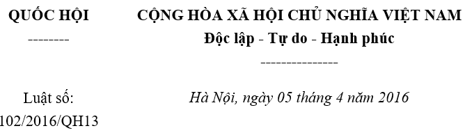 Luật Trẻ em số 102/2016/QH13