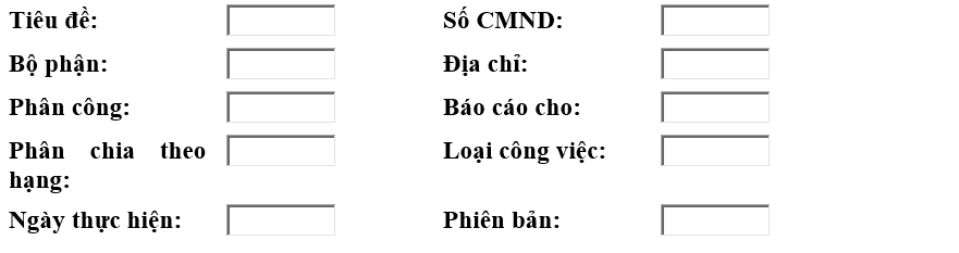 Mẫu bảng mô tả công việc