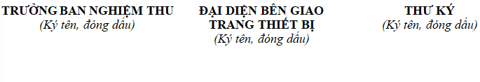 Mẫu biên bản nghiệm thu các thiết bị y tế